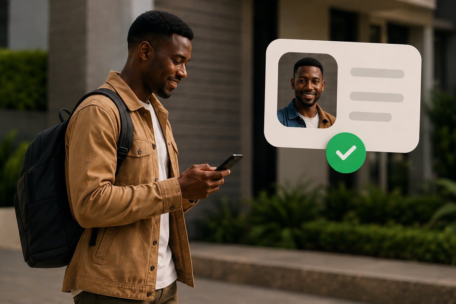 A resident using the Passcode app at home